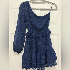 Altar’d State Blue One-Shoulder Cocktail Dress